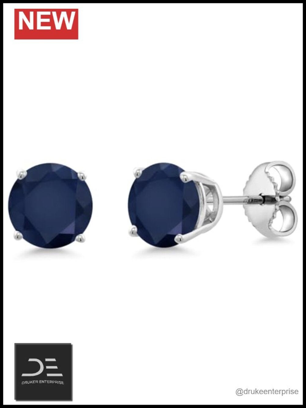 Sterling Silver 6mm Birthstone Stud Earrings Hypoallergenic Prong Set